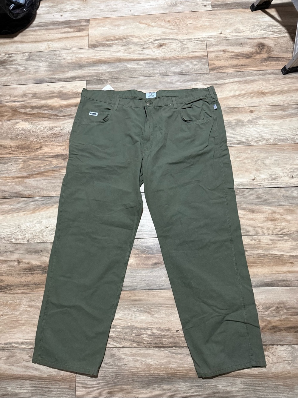 Men's Olive Green Chinos with Subtle Logo